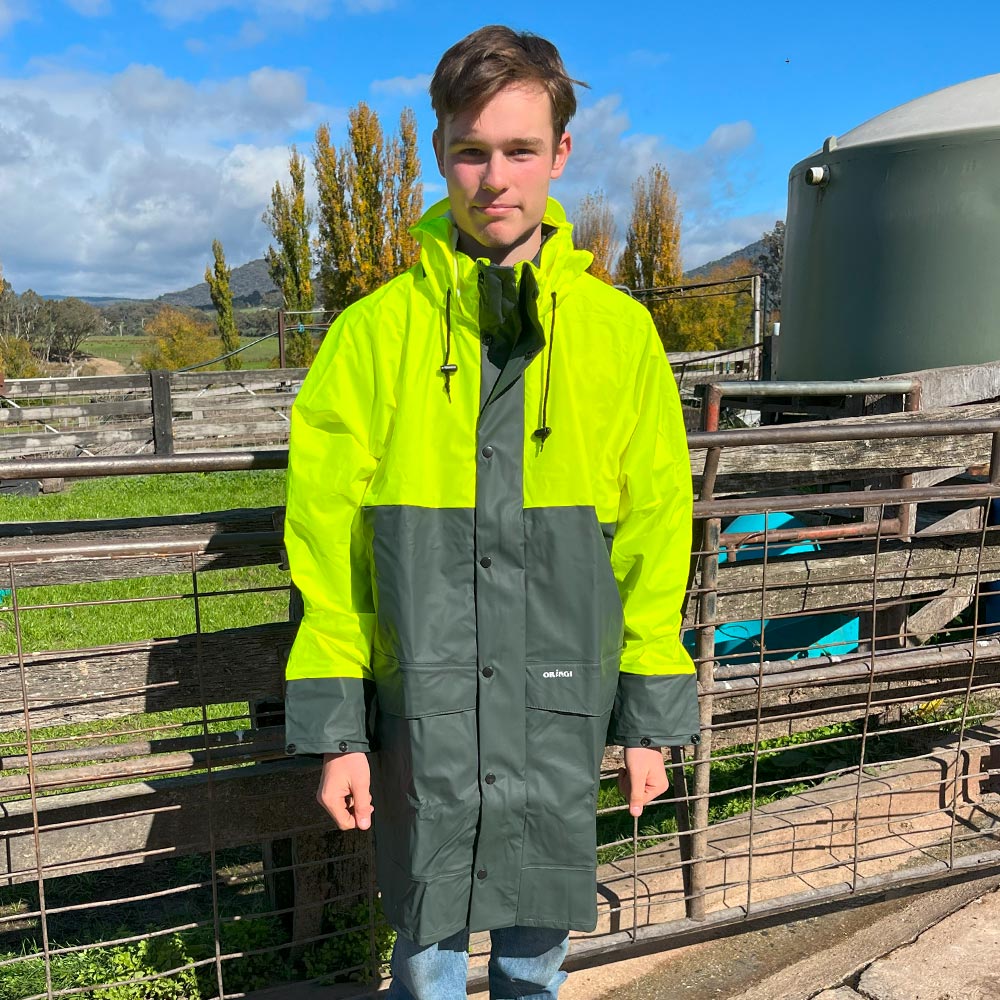 Hi vis rain jacket australia on sale